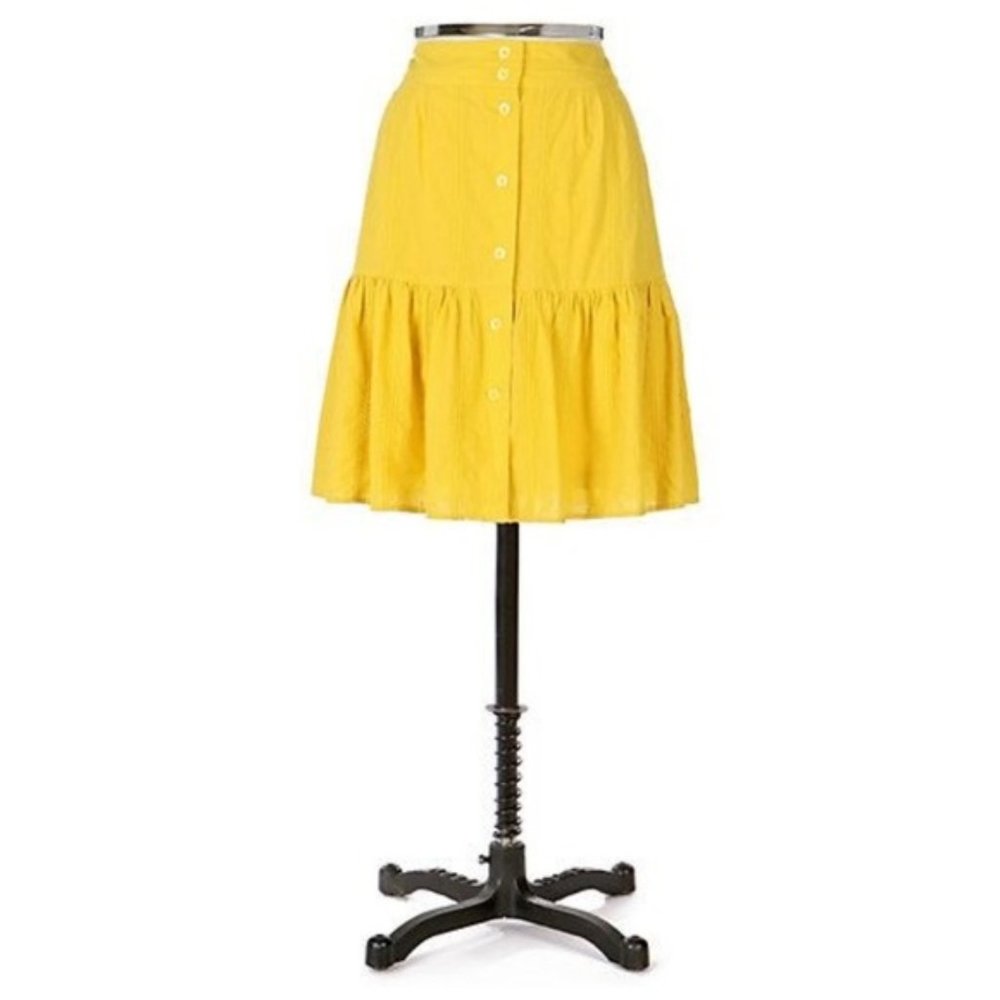 Anthropologie Odille Yellow Precious Saffron Skirt